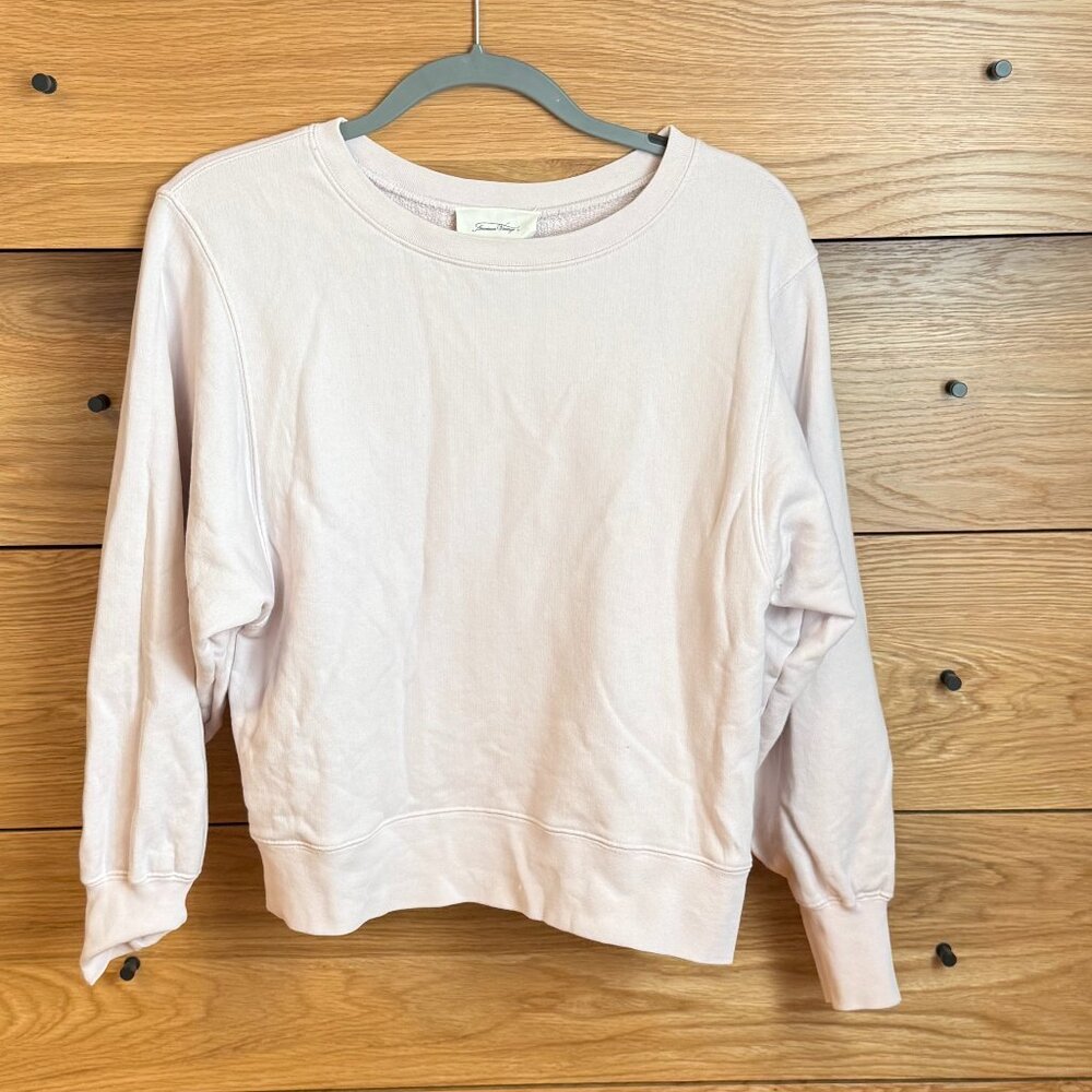 American Vintage Pale Pink Cropped Sweatshirt XS/S
